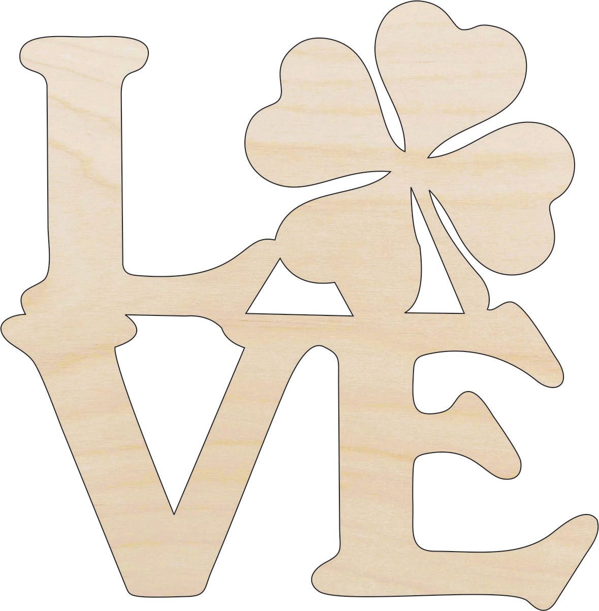 Shamrocks Wood Craft Shape - Laser Cut Baltic Birch Unfinished DIY Art Supplies PAT12 - The Wood Shape Store