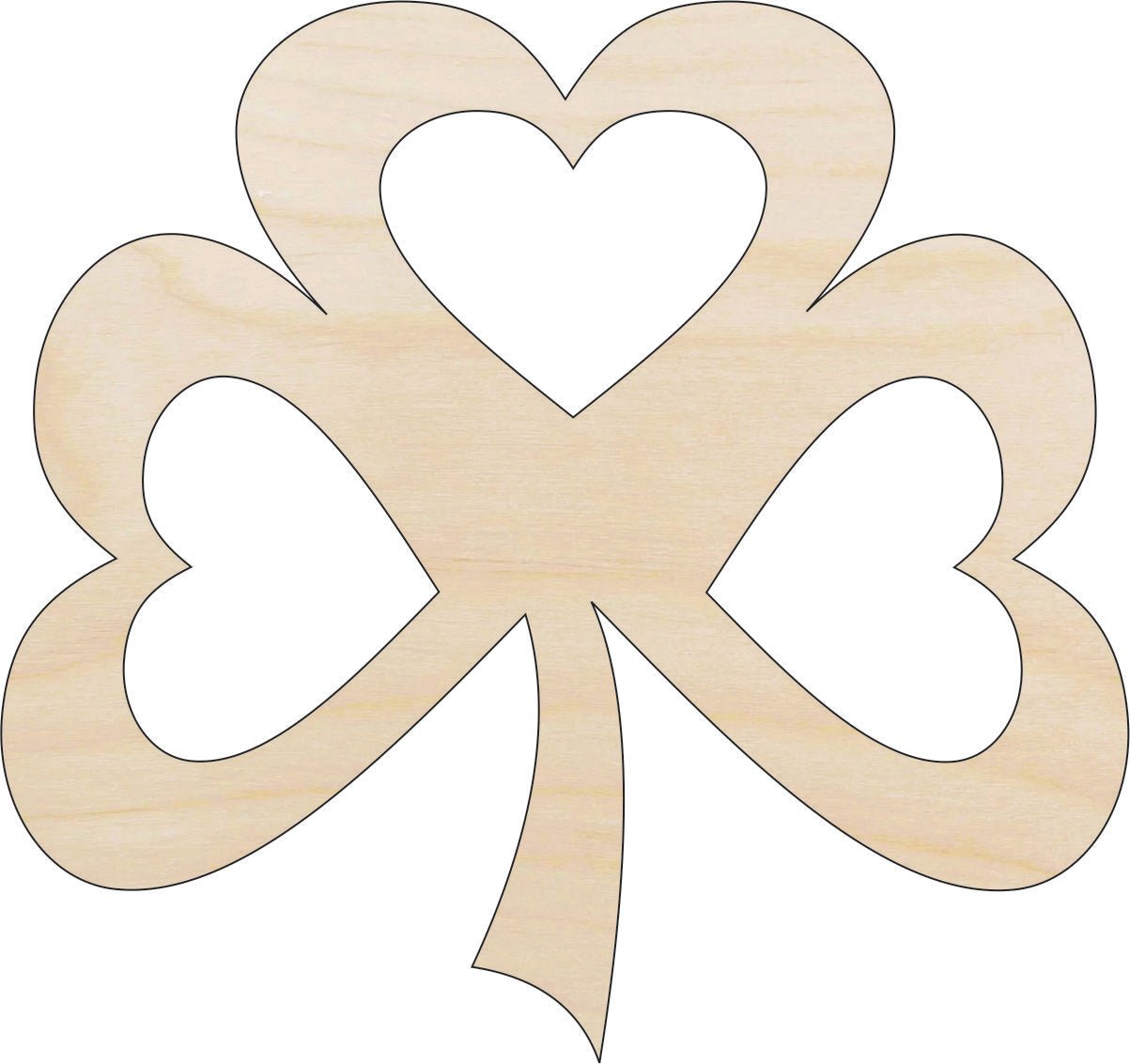Clover Wood Craft Shape - Laser Cut Baltic Birch Unfinished DIY Art Supplies PAT2 - The Wood Shape Store