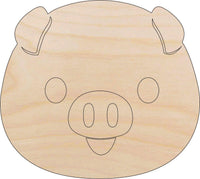 Pig Wood Craft Shape - Laser Cut Baltic Birch Unfinished DIY Wood Art Supplies PIG2 - The Wood Shape Store