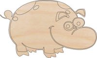 Pig Wood Craft Shape - Laser Cut Baltic Birch Unfinished DIY Wood Art Supplies PIG3 - The Wood Shape Store