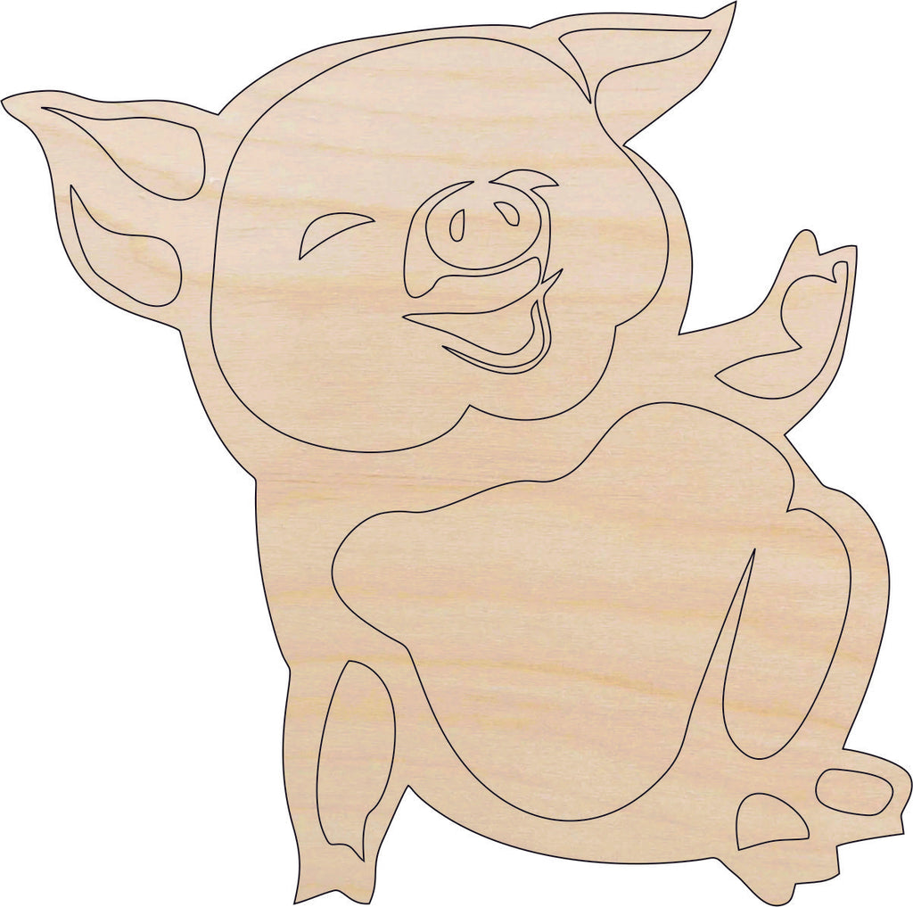 Pig - Laser Cut Out Unfinished Wood Craft Shape PIG5
