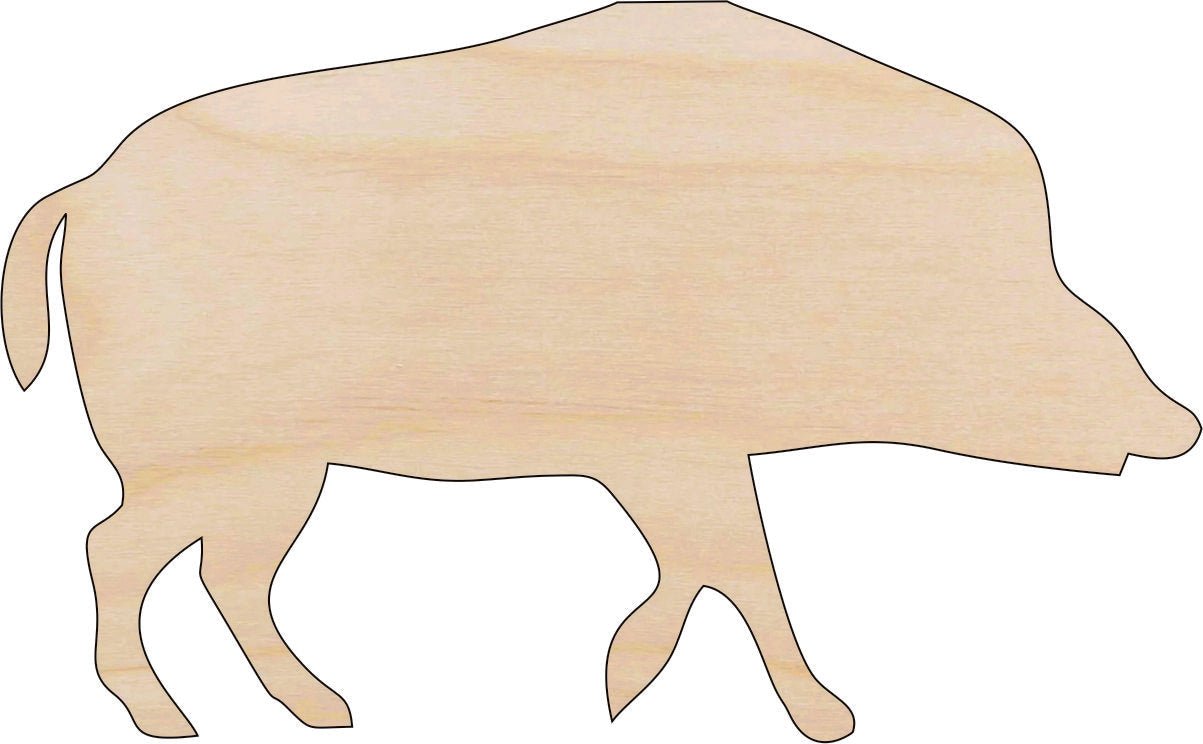 Pig Wood Craft Shape - Laser Cut Baltic Birch Unfinished DIY Wood Art Supplies PIG7 - The Wood Shape Store