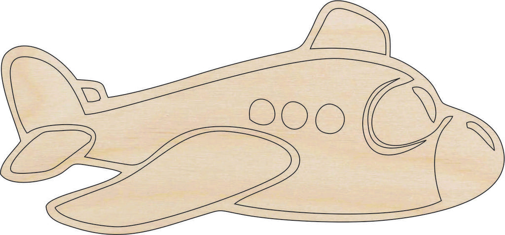 Airplane - Laser Cut Out Unfinished Wood Craft Shape PLN11