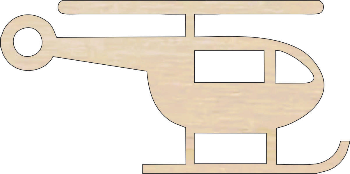 Helicopter - Laser Cut Out Unfinished Wood Craft Shape PLN12 Helicopter - Laser Cut Out Unfinished Wood Craft Shape PLN12