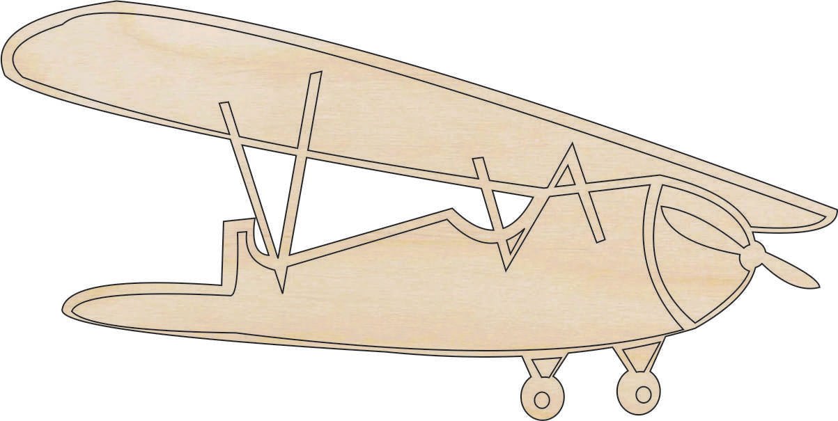 Airplane Wood Craft Shape - Laser Cut Baltic Birch Unfinished DIY Wood Art Supplies PLN13 - The Wood Shape Store