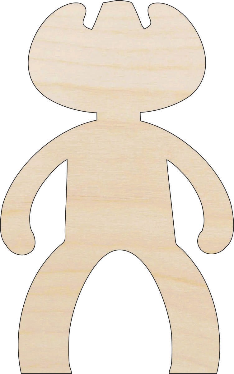 Cowboy Wood Craft Shape - Laser Cut Baltic Birch Unfinished DIY Wood Art Supplies PPL104 - The Wood Shape Store