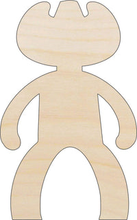Cowboy Wood Craft Shape - Laser Cut Baltic Birch Unfinished DIY Wood Art Supplies PPL104 - The Wood Shape Store