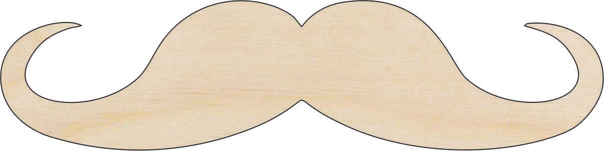 Mustache Wood Craft Shape - Laser Cut Baltic Birch Unfinished DIY Wood Art Supplies PPL113 - The Wood Shape Store