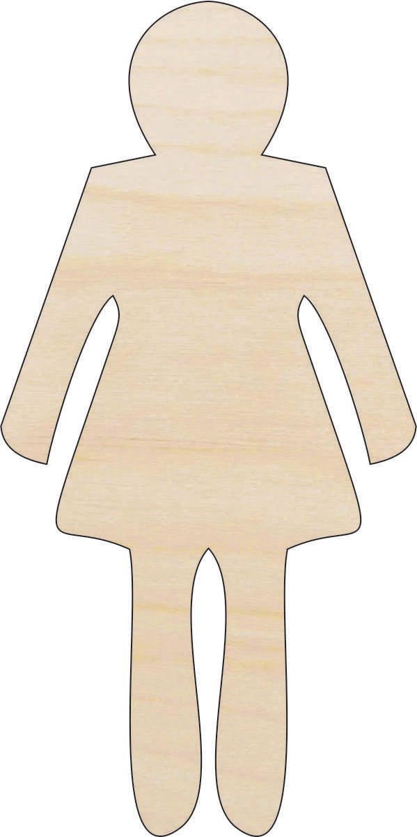 Woman Wood Craft Shape - Laser Cut Baltic Birch Unfinished DIY Wood Art Supplies PPL114 - The Wood Shape Store