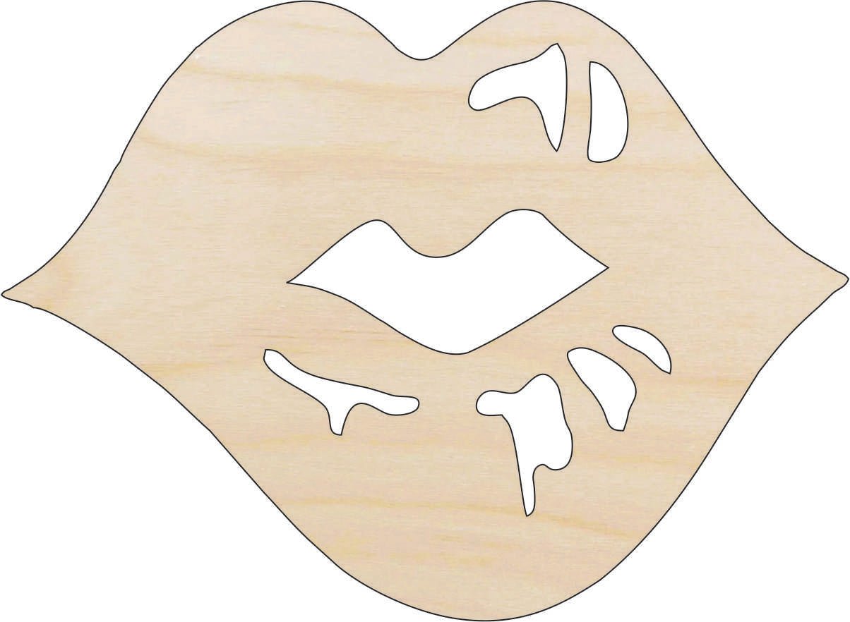 Lips Wood Craft Shape - Laser Cut Baltic Birch Unfinished DIY Wood Art Supplies PPL133 - The Wood Shape Store