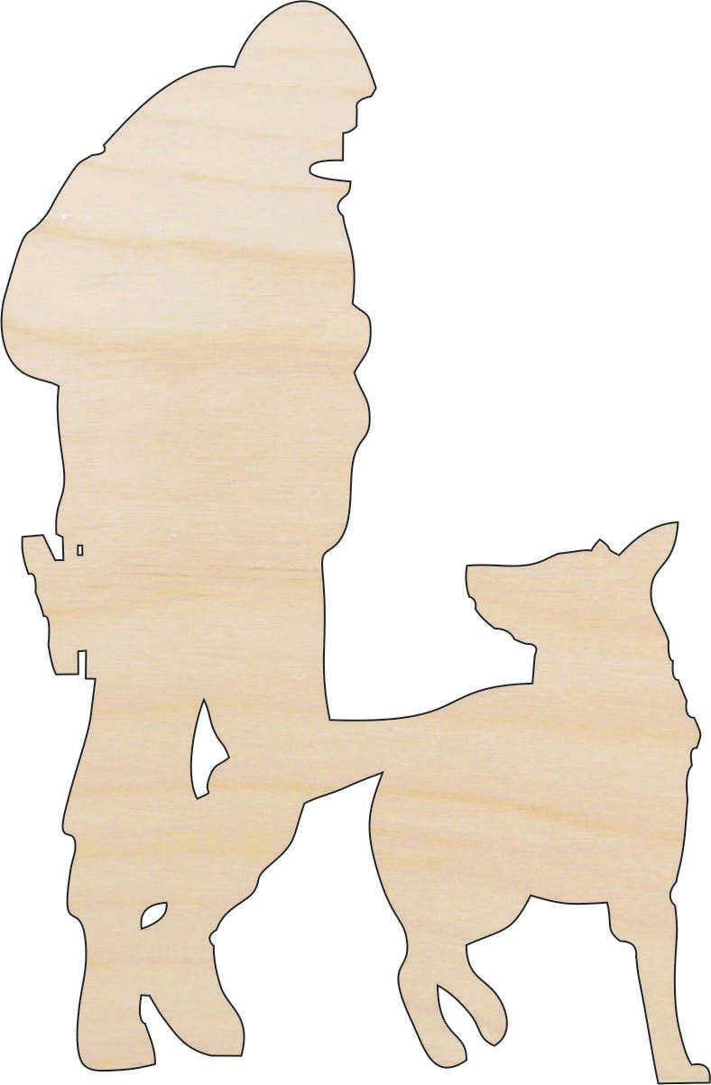 Man & Dog Wood Craft Shape - Laser Cut Baltic Birch Unfinished DIY Wood Art Supplies PPL143 - The Wood Shape Store
