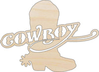Cowboy Wood Craft Shape - Laser Cut Baltic Birch Unfinished DIY Wood Art Supplies PPL146 - The Wood Shape Store
