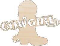 Cowgirl Sign Wood Craft Shape - Laser Cut Baltic Birch Unfinished DIY Wood Art Supplies PPL150 - The Wood Shape Store