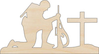 Man Praying Wood Craft Shape - Laser Cut Baltic Birch Unfinished DIY Wood Art Supplies PPL153 - The Wood Shape Store