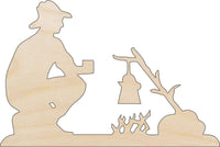 Cowboy Scene Wood Craft Shape - Laser Cut Baltic Birch Unfinished DIY Wood Art Supplies PPL154 - The Wood Shape Store
