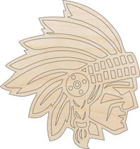 Indian Wood Craft Shape - Laser Cut Baltic Birch Unfinished DIY Wood Art Supplies PPL161 - The Wood Shape Store