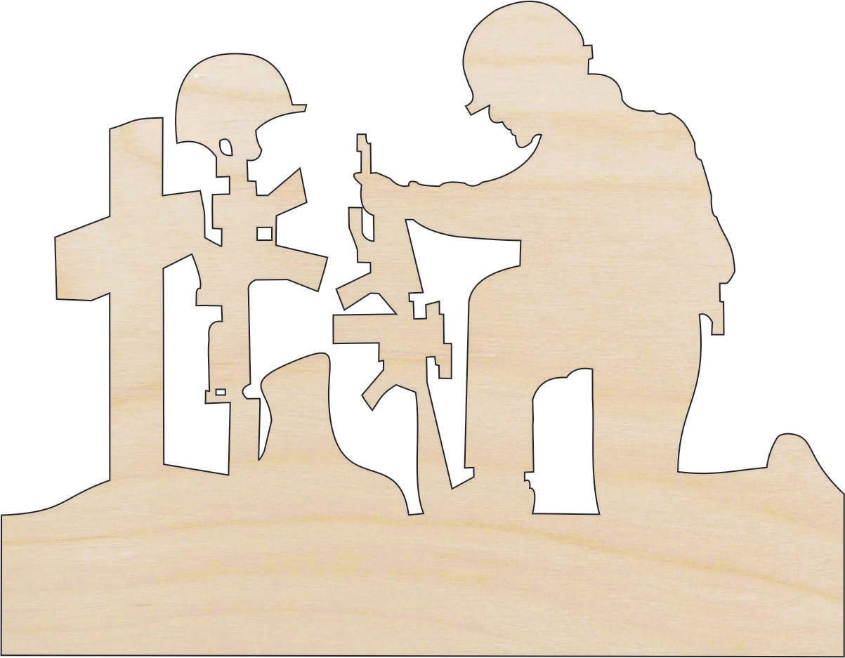 Man Praying Wood Craft Shape - Laser Cut Baltic Birch Unfinished DIY Wood Art Supplies PPL164 - The Wood Shape Store