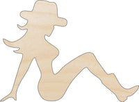 Cowgirl Wood Craft Shape - Laser Cut Baltic Birch Unfinished DIY Wood Art Supplies PPL166 - The Wood Shape Store