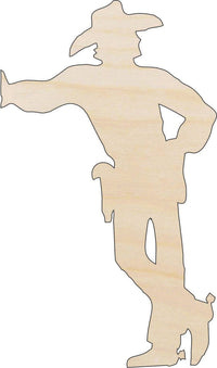 Cowboy Wood Craft Shape - Laser Cut Baltic Birch Unfinished DIY Wood Art Supplies PPL171 - The Wood Shape Store