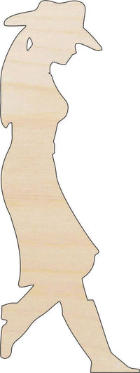 Cowgirl Wood Craft Shape - Laser Cut Baltic Birch Unfinished DIY Wood Art Supplies PPL172 - The Wood Shape Store