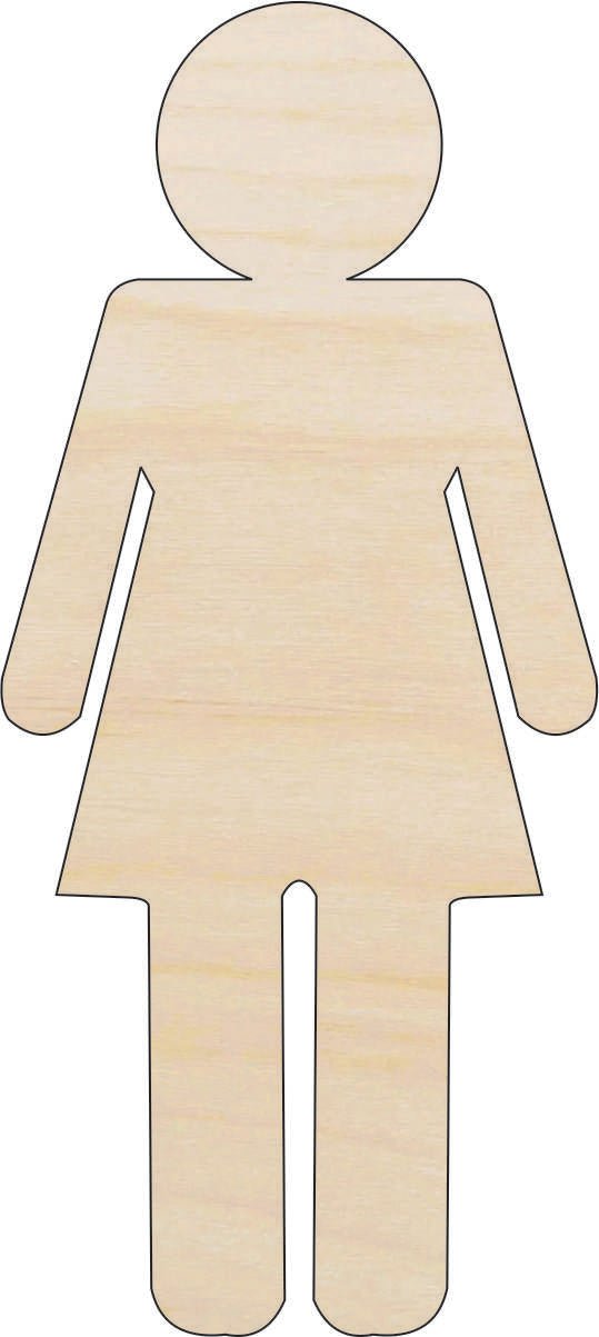 Woman Wood Craft Shape - Laser Cut Baltic Birch Unfinished DIY Wood Art Supplies PPL179 - The Wood Shape Store