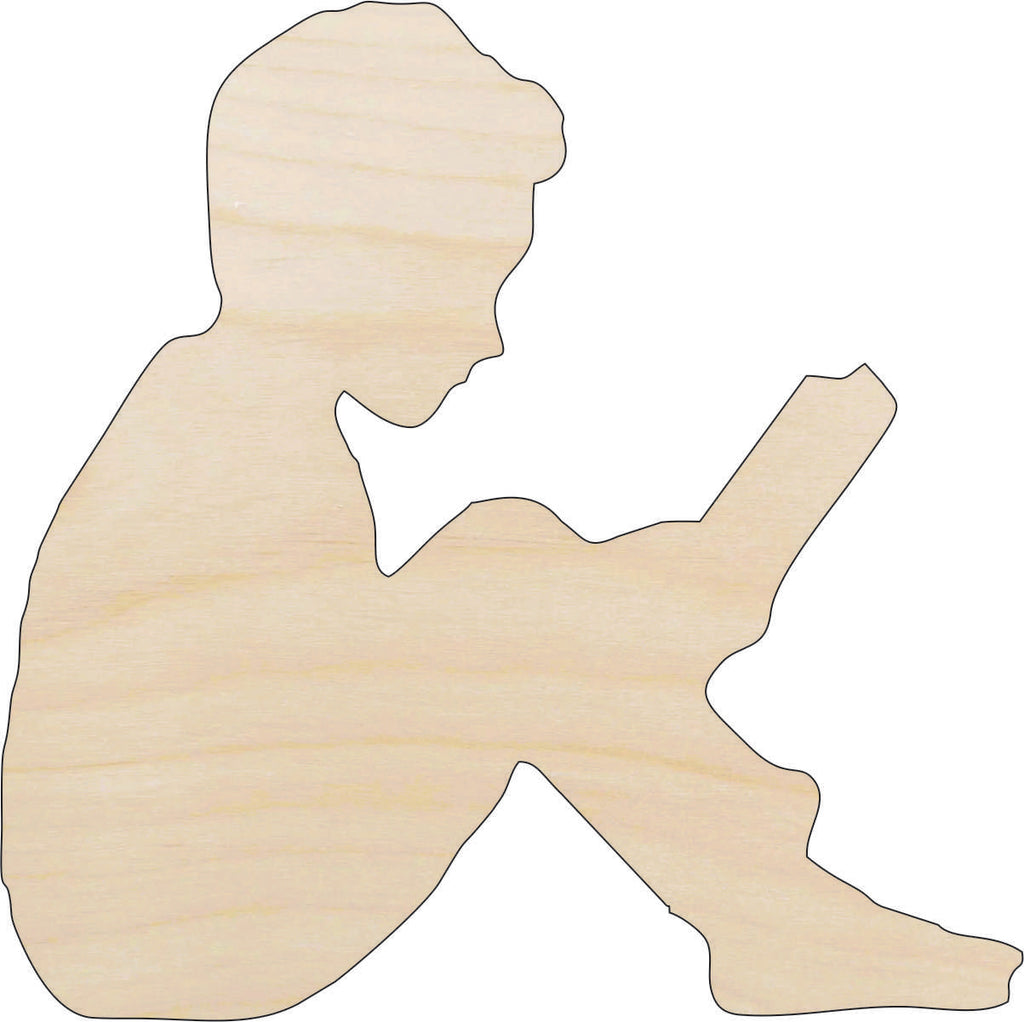 Boy Reading - Laser Cut Wood Shape PPL186