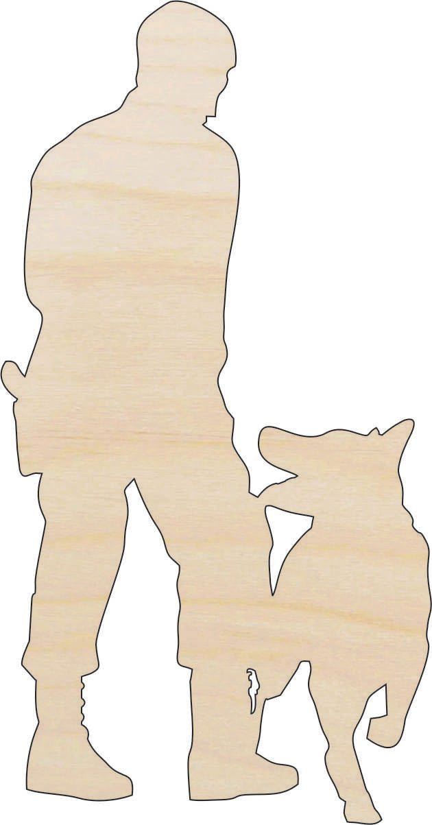 Man with Dog Wood Craft Shape - Laser Cut Baltic Birch Unfinished DIY Wood Art Supplies PPL191 - The Wood Shape Store