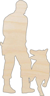 Man with Dog Wood Craft Shape - Laser Cut Baltic Birch Unfinished DIY Wood Art Supplies PPL191 - The Wood Shape Store