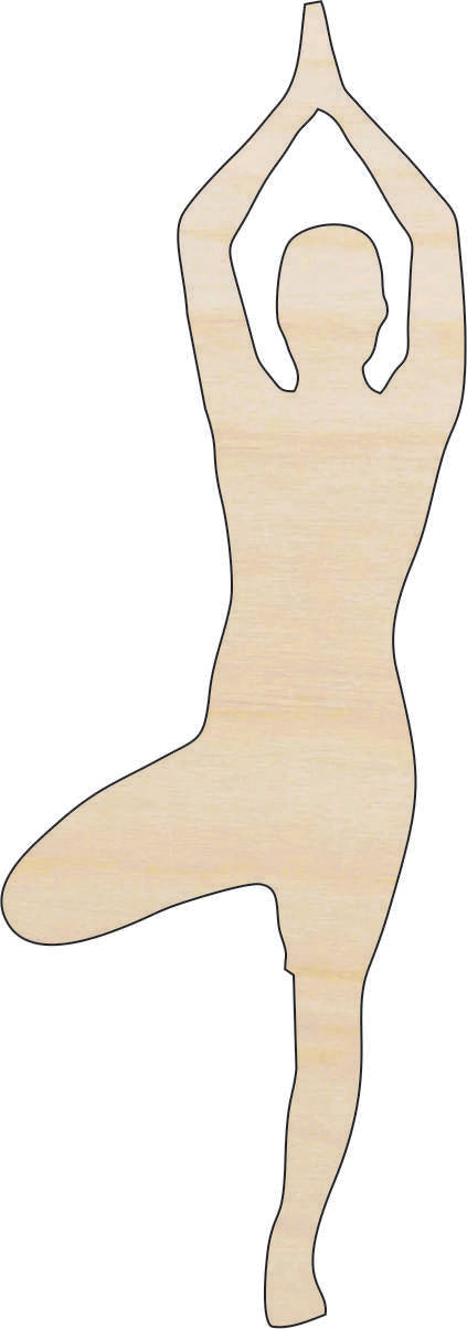 Sport Yoga - Laser Cut Out Unfinished Wood Craft Shape PPL197 Sport Yoga - Laser Cut Out Unfinished Wood Craft Shape PPL197