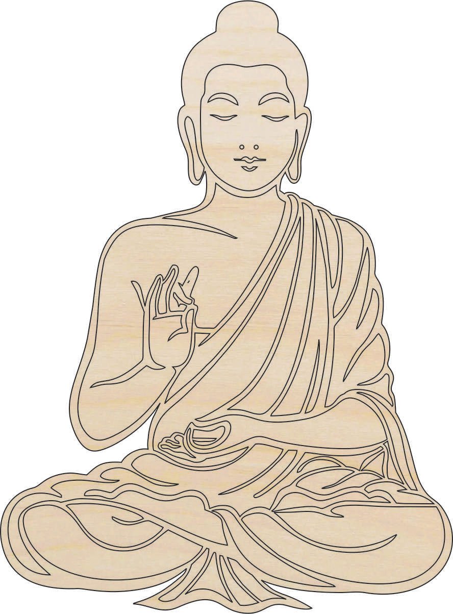 Buddha Wood Craft Shape - Laser Cut Baltic Birch Unfinished DIY Wood Art Supplies PPL207 - The Wood Shape Store