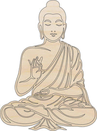 Buddha Wood Craft Shape - Laser Cut Baltic Birch Unfinished DIY Wood Art Supplies PPL207 - The Wood Shape Store