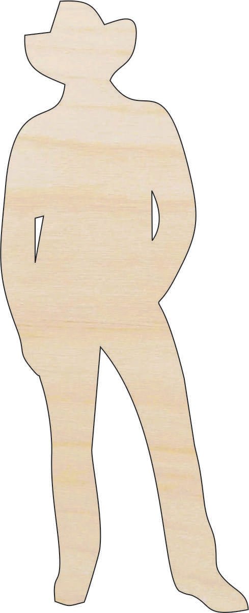Cowboy Wood Craft Shape - Laser Cut Baltic Birch Unfinished DIY Wood Art Supplies PPL219 - The Wood Shape Store