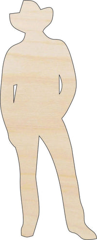 Cowboy Wood Craft Shape - Laser Cut Baltic Birch Unfinished DIY Wood Art Supplies PPL219 - The Wood Shape Store