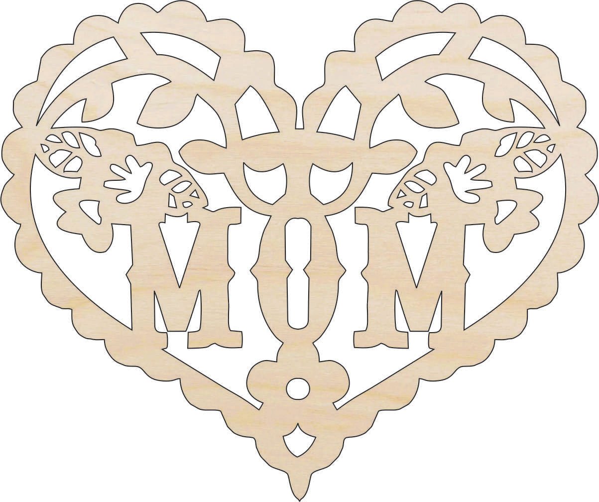 Sign Mom Wood Craft Shape - Laser Cut Baltic Birch Unfinished DIY Wood Art Supplies PPL237 - The Wood Shape Store