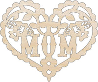 Sign Mom Wood Craft Shape - Laser Cut Baltic Birch Unfinished DIY Wood Art Supplies PPL237 - The Wood Shape Store