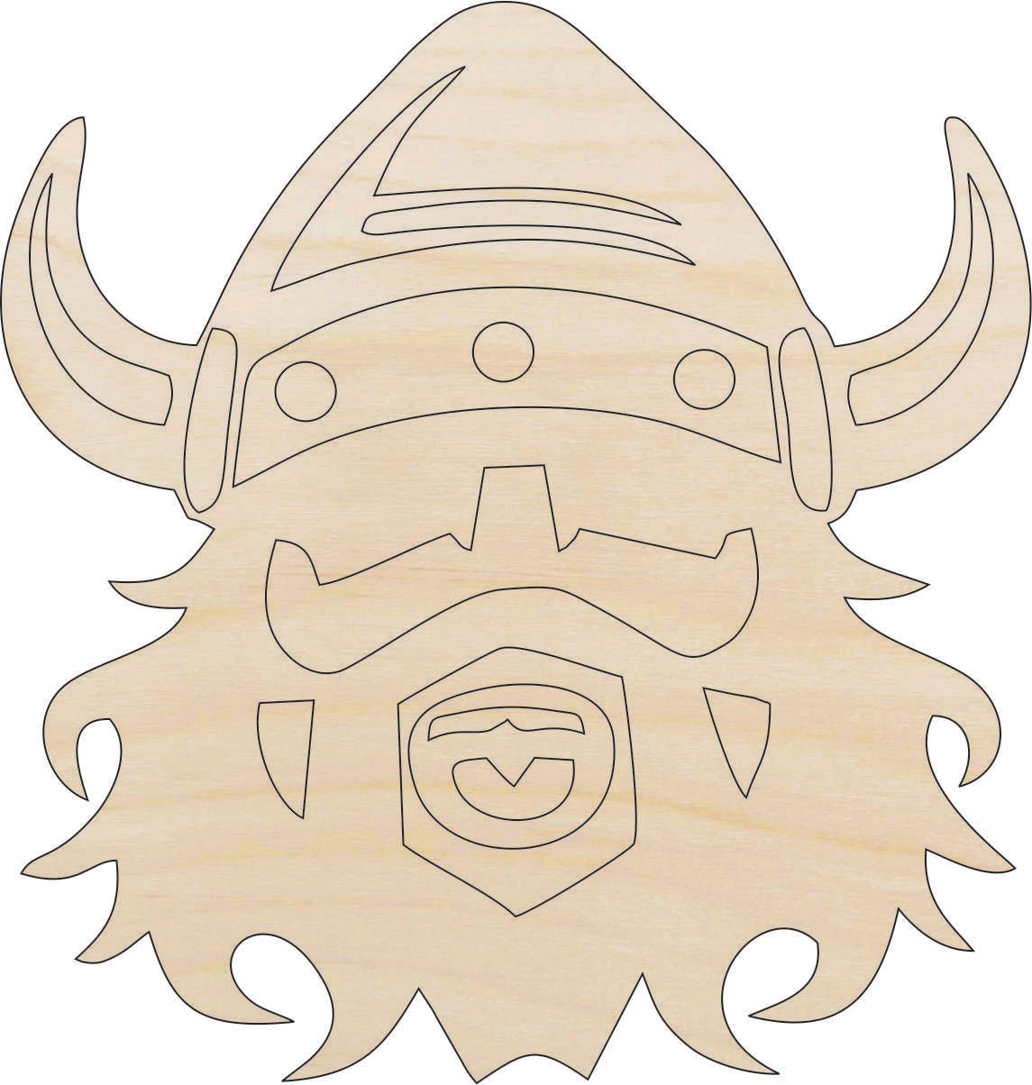 Viking Wood Craft Shape - Laser Cut Baltic Birch Unfinished DIY Wood Art Supplies PPL42 - The Wood Shape Store