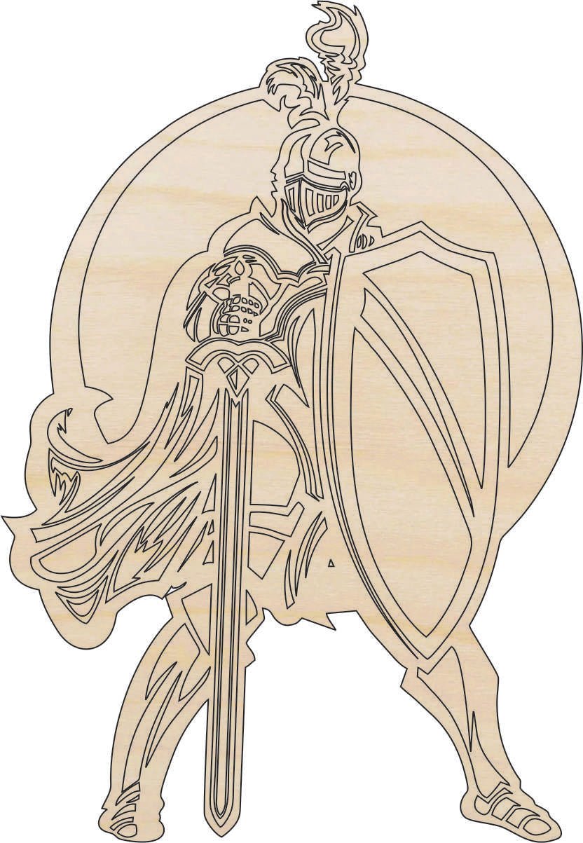 Knight Wood Craft Shape - Laser Cut Baltic Birch Unfinished DIY Wood Art Supplies PPL44 - The Wood Shape Store
