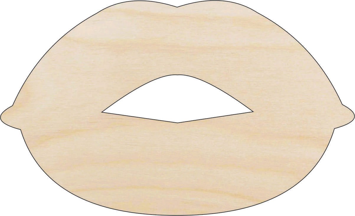 Lips Wood Craft Shape - Laser Cut Baltic Birch Unfinished DIY Wood Art Supplies PPL48 - The Wood Shape Store