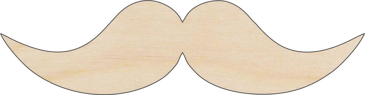 Mustache Wood Craft Shape - Laser Cut Baltic Birch Unfinished DIY Wood Art Supplies PPL52 - The Wood Shape Store