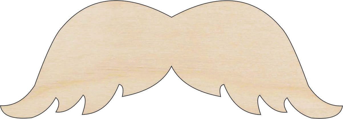 Mustache - Laser Cut Out Unfinished Wood Craft Shape PPL55 Mustache - Laser Cut Out Unfinished Wood Craft Shape PPL55
