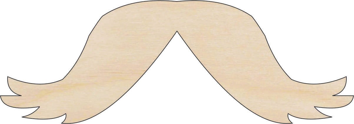 Mustache Wood Craft Shape - Laser Cut Baltic Birch Unfinished DIY Wood Art Supplies PPL56 - The Wood Shape Store
