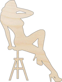 Woman Wood Craft Shape - Laser Cut Baltic Birch Unfinished DIY Wood Art Supplies PPL63 - The Wood Shape Store