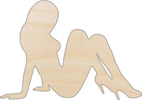 Woman Wood Craft Shape - Laser Cut Baltic Birch Unfinished DIY Wood Art Supplies PPL65 - The Wood Shape Store