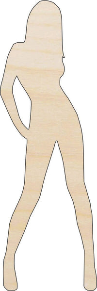 Woman Wood Craft Shape - Laser Cut Baltic Birch Unfinished DIY Wood Art Supplies PPL67 - The Wood Shape Store