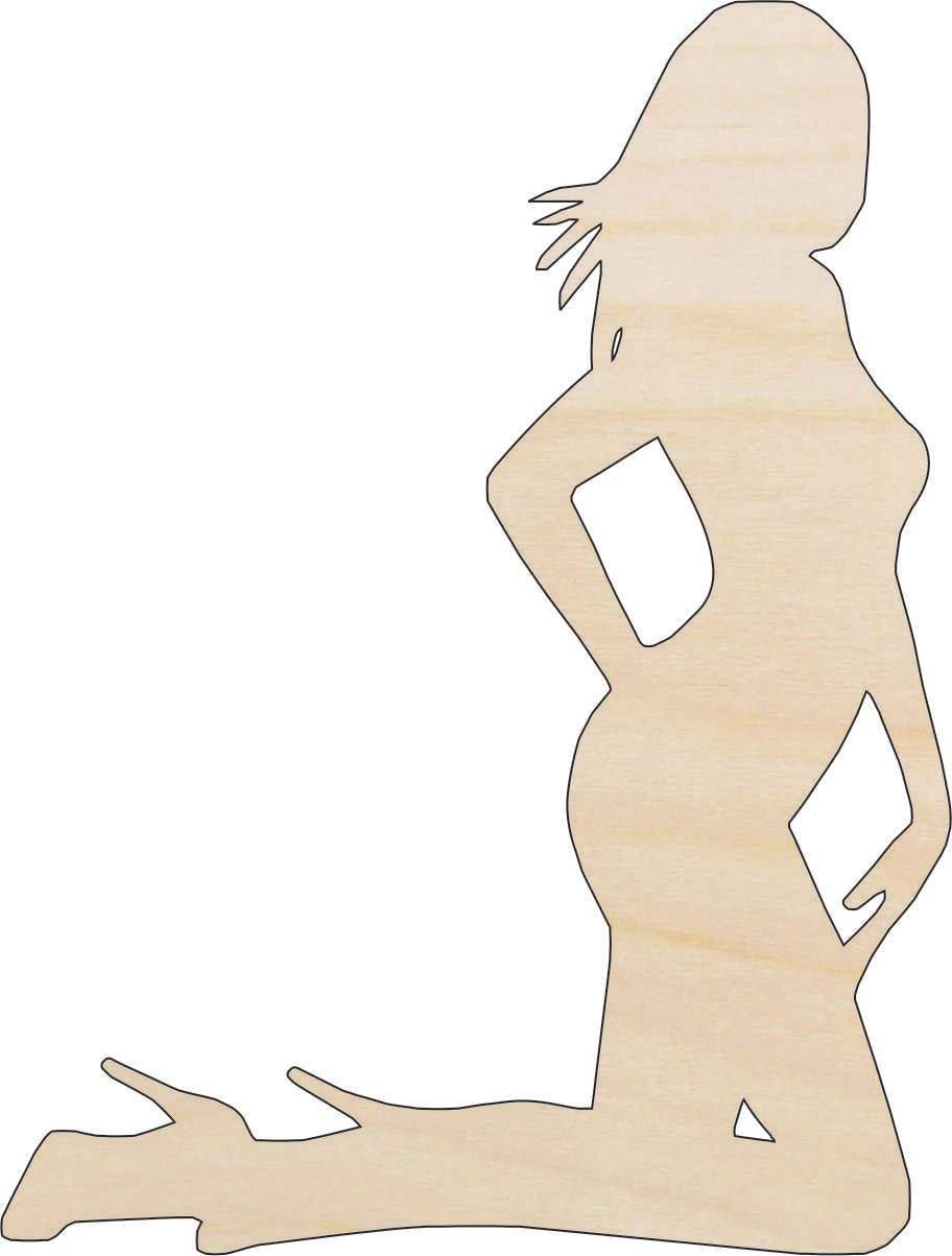 Woman - Laser Cut Out Unfinished Wood Craft Shape PPL71 Woman - Laser Cut Out Unfinished Wood Craft Shape PPL71