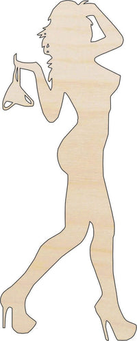 Woman Wood Craft Shape - Laser Cut Baltic Birch Unfinished DIY Wood Art Supplies PPL74 - The Wood Shape Store