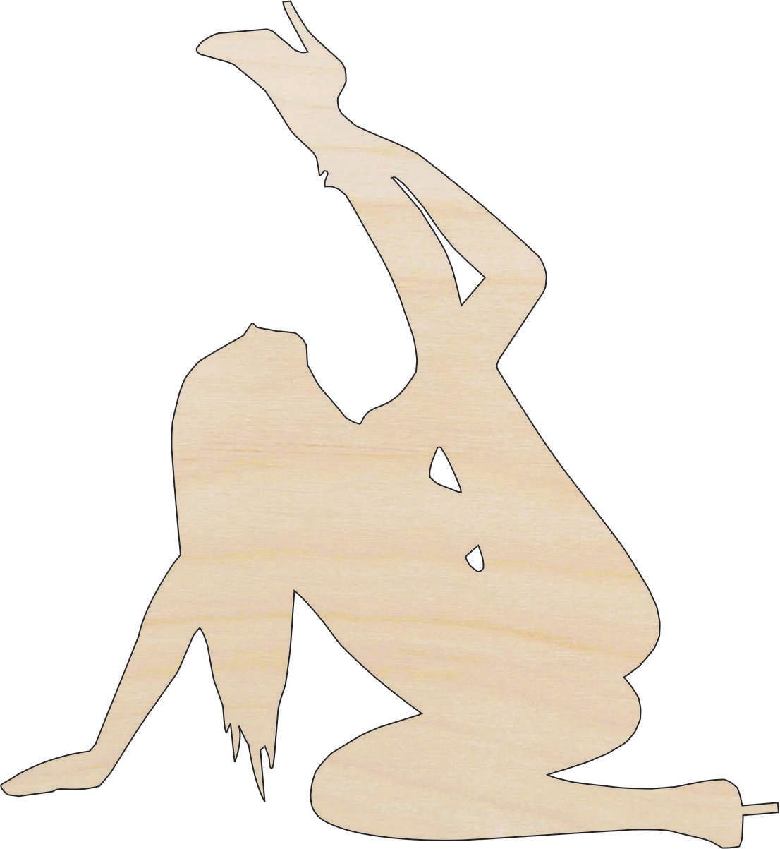 Woman Wood Craft Shape - Laser Cut Baltic Birch Unfinished DIY Wood Art Supplies PPL76 - The Wood Shape Store