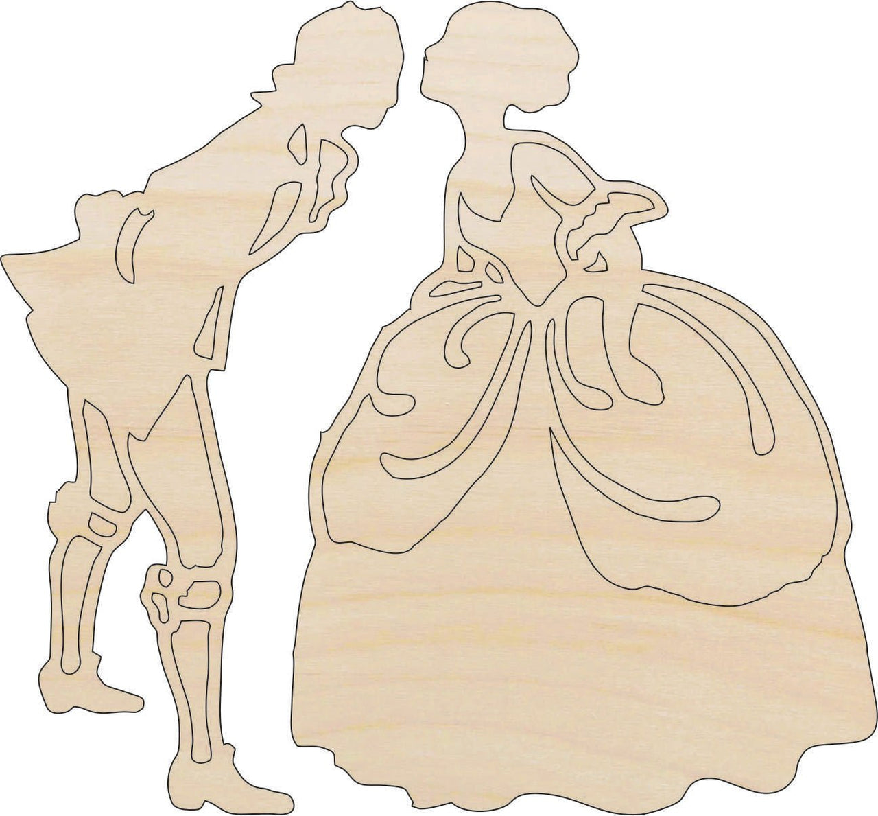 Vintage Couple Wood Craft Shape - Laser Cut Baltic Birch Unfinished DIY Wood Art Supplies PPL7 - The Wood Shape Store