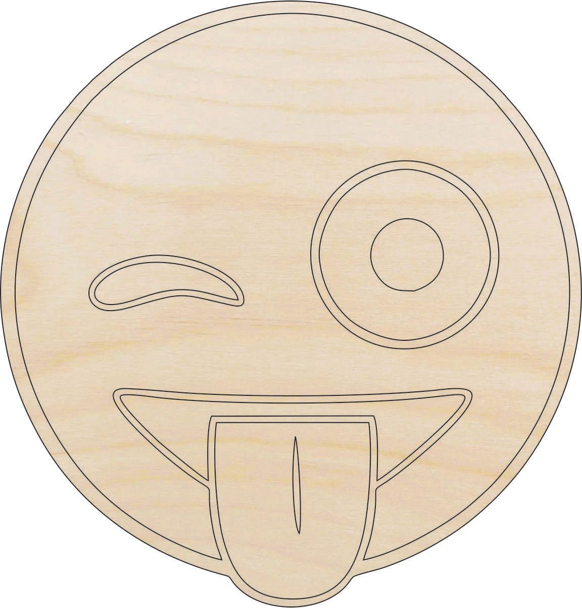 Silly Face Wood Craft Shape - Laser Cut Baltic Birch Unfinished DIY Wood Art Supplies PPL9 - The Wood Shape Store