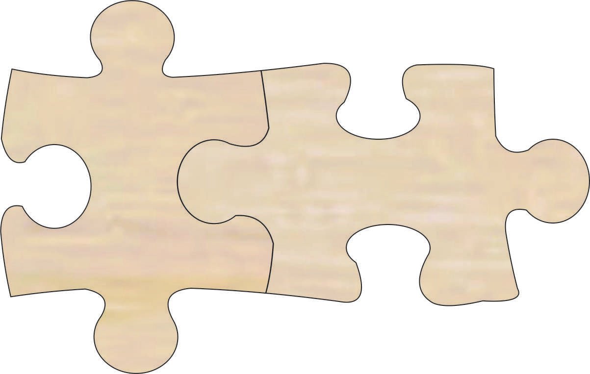 Puzzle Piece Wood Craft Shape - Laser Cut Baltic Birch Unfinished DIY Wood Art Supplies PZL2 - The Wood Shape Store